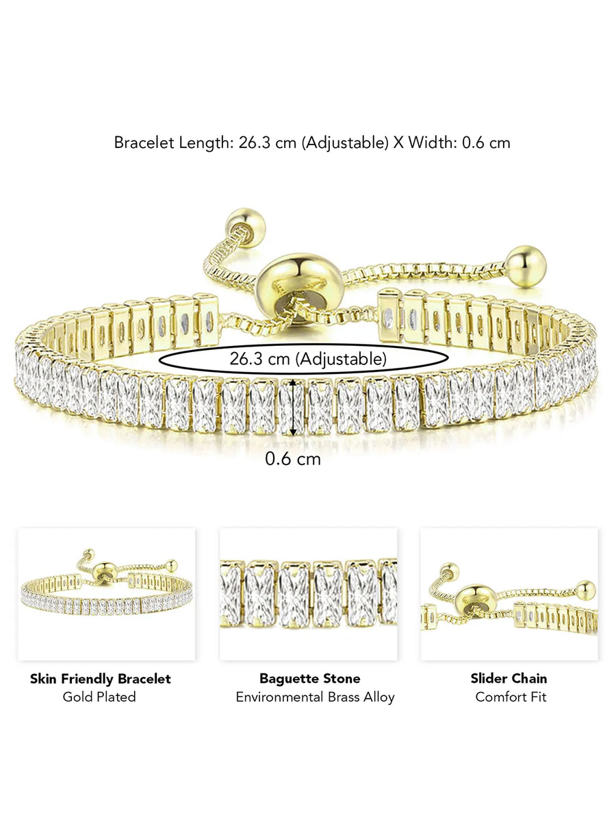 Glamorous Adjustable Bracelet with Gems