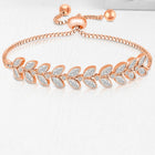 Twilight Leaf Bracelet with Crystal Glow