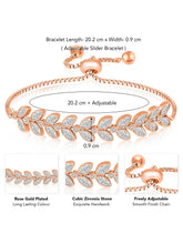 Twilight Leaf Bracelet with Crystal Glow
