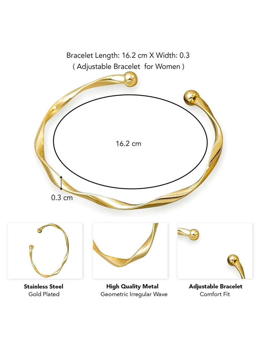 Sleek Twisted Kada with Open Ends