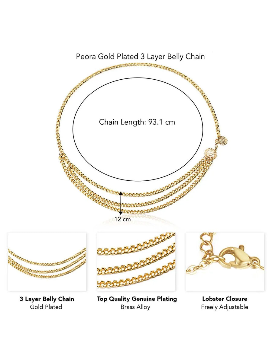 Elegance Belly Chain by Peora | Stylish & Graceful Waist Jewelry