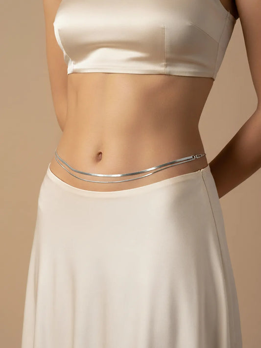 Luxurious Stunning Belly Chain - Silver