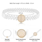 Classic Pearl Elegance Waist Kamarband - White