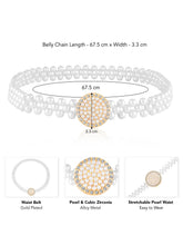 Classic Pearl Elegance Waist Kamarband - White