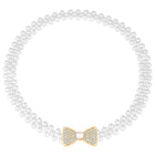Bow Charm Pearl CZ Waist Belly Belt - White