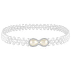 Modern Infinity Pearl CZ Waist Belt - White