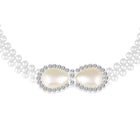 Modern Infinity Pearl CZ Waist Belt - White