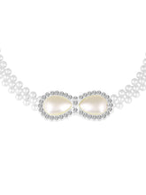 Modern Infinity Pearl CZ Waist Belt - White