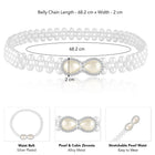 Modern Infinity Pearl CZ Waist Belt - White