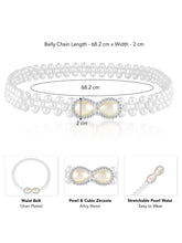Modern Infinity Pearl CZ Waist Belt - White