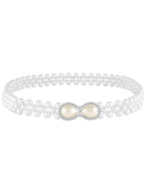 Modern Infinity Pearl CZ Waist Belt - White