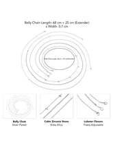 Crystal Drop Everyday Belly Chain - Silver
