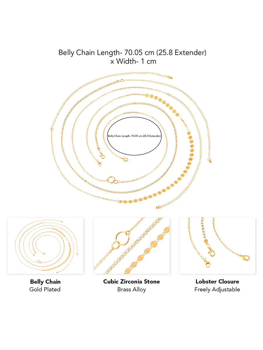 Golden Bead Glow Minimal Belly Chain - Gold