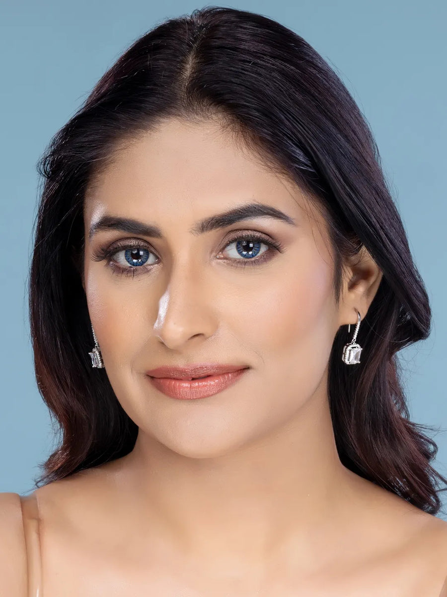 Sparkling Halo Crystal Drop Earrings