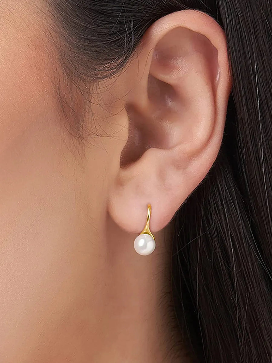 Graceful Elegance Pearl Accent Earrings