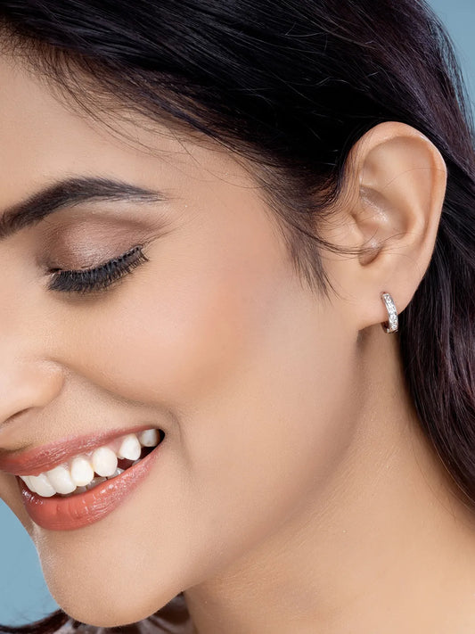 Stylish Pearl Drop Hoop Earrings