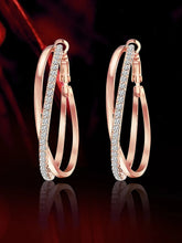 Chic CZ Stone Twisted Hoop Earrings