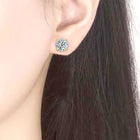 Classic Round CZ Stone Stud Earrings