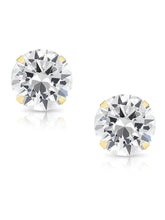 Classic Round CZ Stone Stud Earrings