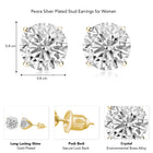Classic Round CZ Stone Stud Earrings