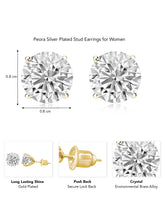 Classic Round CZ Stone Stud Earrings