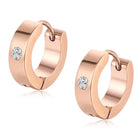 Glamorous Crystal Hoop Earrings - Rose Gold