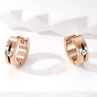 Glamorous Crystal Hoop Earrings - Rose Gold