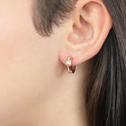 Glamorous Crystal Hoop Earrings - Rose Gold