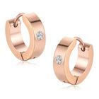 Glamorous Crystal Hoop Earrings - Rose Gold