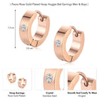 Glamorous Crystal Hoop Earrings - Rose Gold
