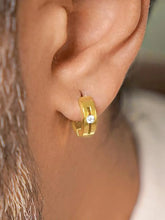 Glamorous Crystal Hoop Earrings - Gold