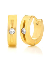 Glamorous Crystal Hoop Earrings - Gold