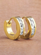 Sophisticated CZ Studded Hoop Earrings