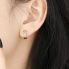 Sophisticated CZ Studded Hoop Earrings