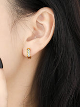Sophisticated CZ Studded Hoop Earrings