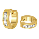 Sophisticated CZ Studded Hoop Earrings