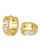 Sophisticated CZ Studded Hoop Earrings