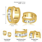 Sophisticated CZ Studded Hoop Earrings