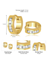 Sophisticated CZ Studded Hoop Earrings