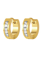 Sophisticated CZ Studded Hoop Earrings