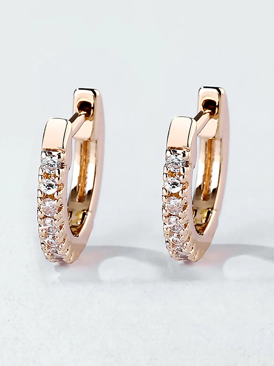Rose Gold Plated AD Statement Earrings