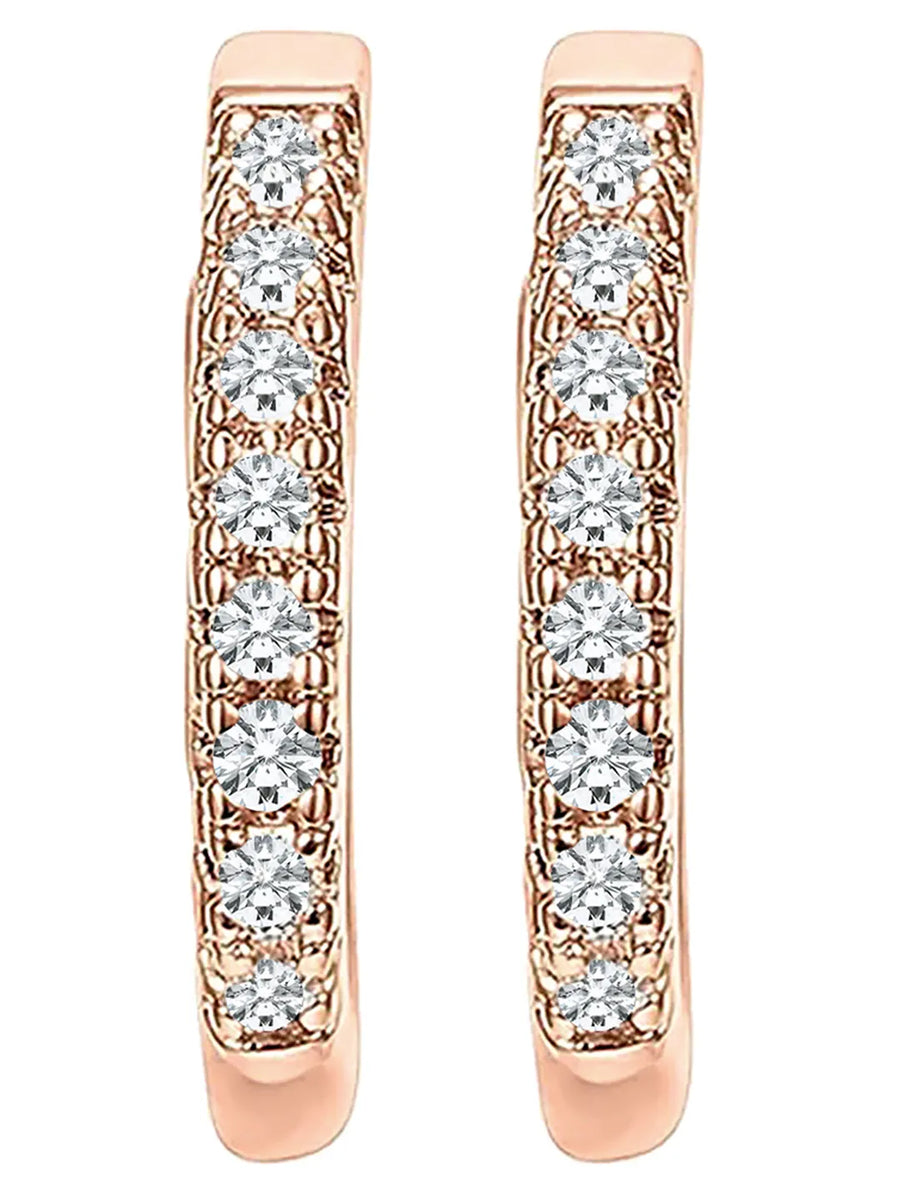 Rose Gold Plated AD Statement Earrings