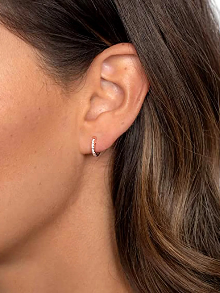 Rose Gold Plated AD Statement Earrings