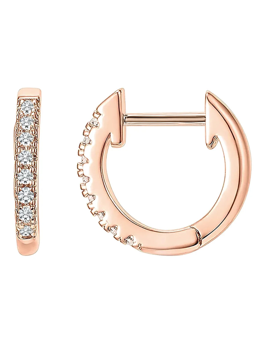 Rose Gold Plated AD Statement Earrings