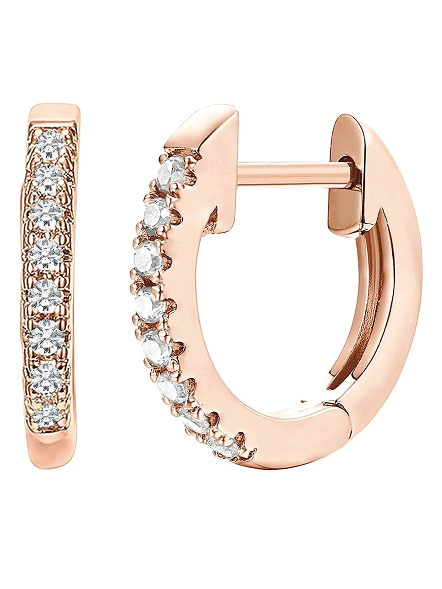 Rose Gold Plated AD Statement Earrings
