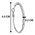 Radiant Hoop with CZ Sparkle. Pair of silver hoop earrings with clear gemstones. Ideal for causal, party wear & daily wear.