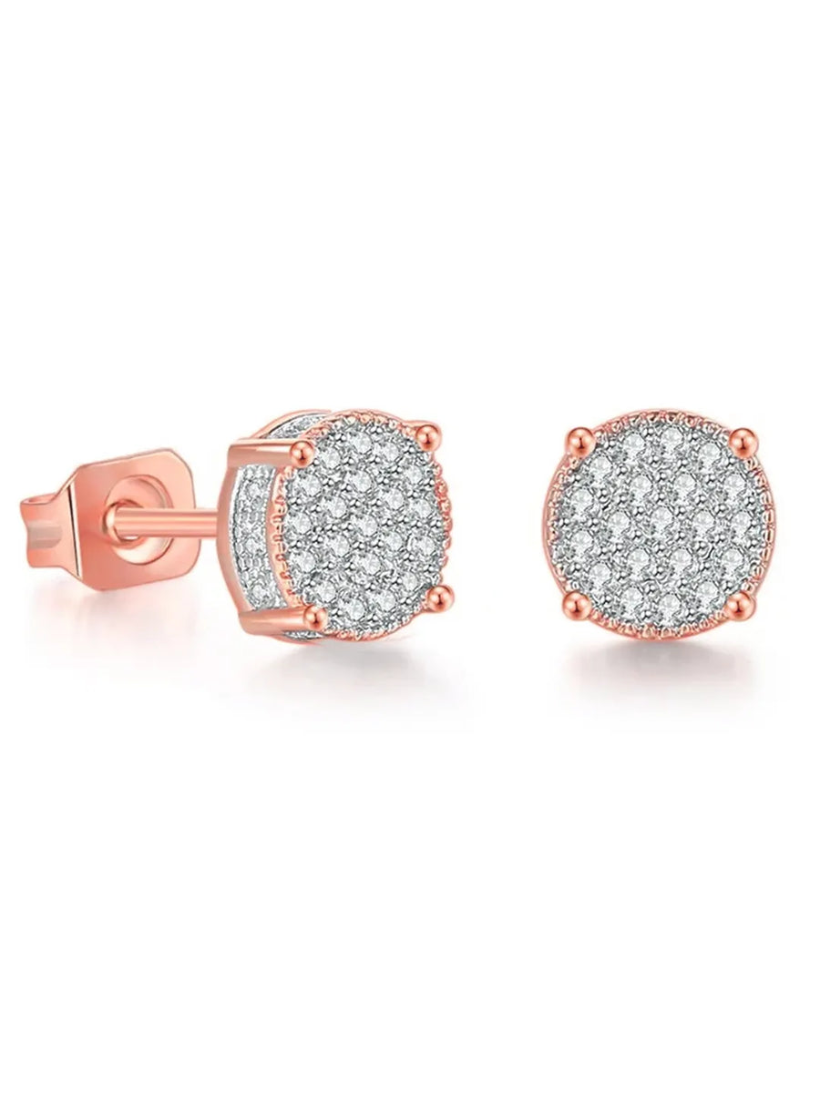 Sparkling Round CZ Stud Earrings