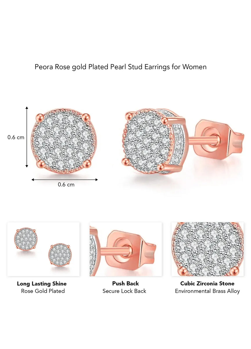 Sparkling Round CZ Stud Earrings