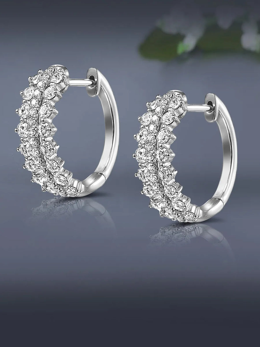 Rhodium Plated CZ Festive Earrings