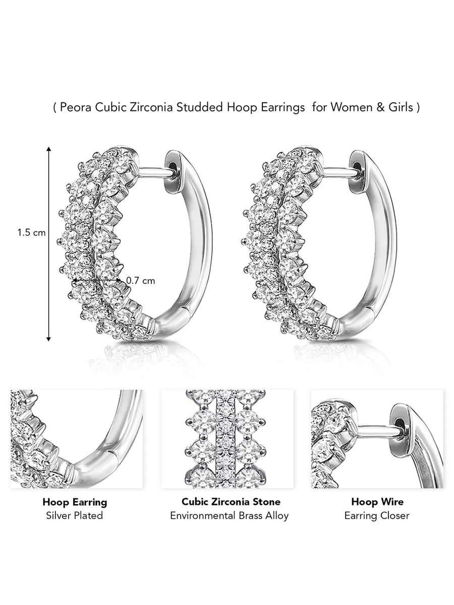 Rhodium Plated CZ Festive Earrings